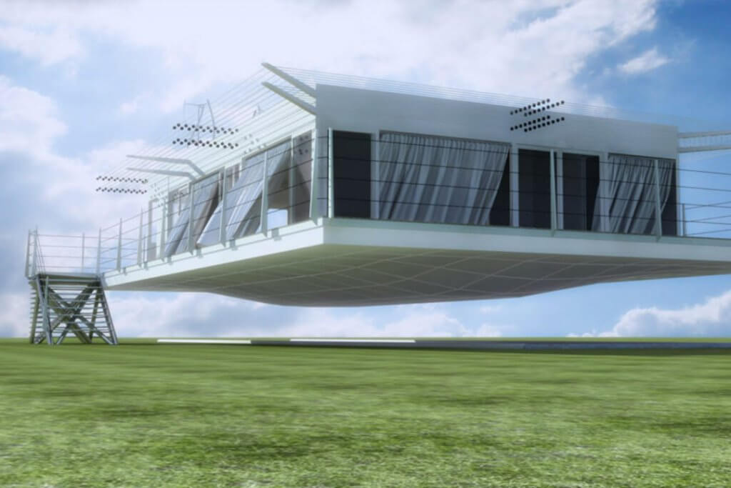 desain rumah tahan gempa floating concept