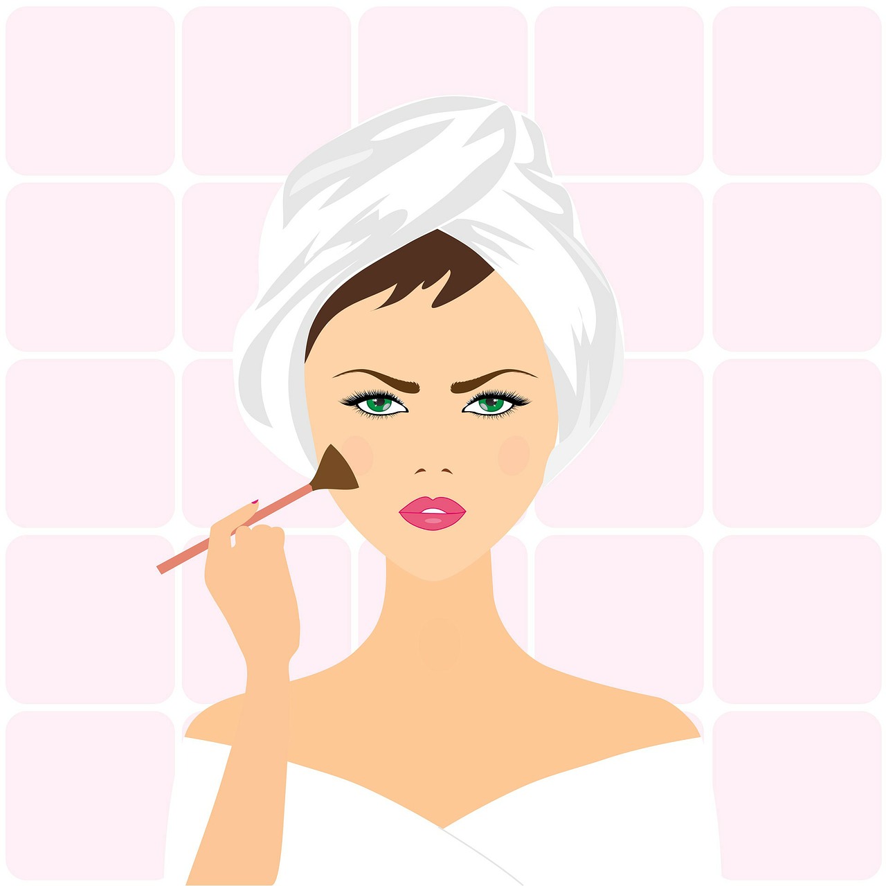 woman, applying make-up, applying