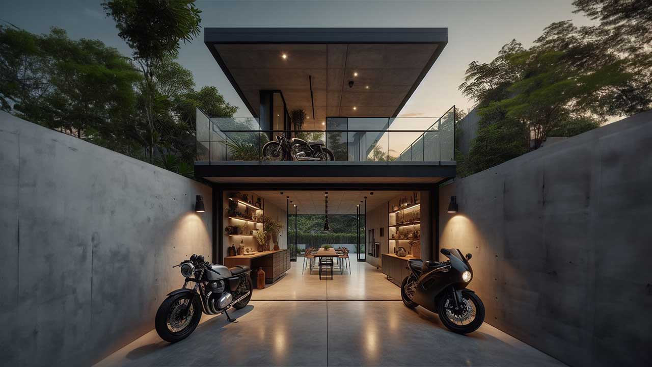 garasi motor minimalis