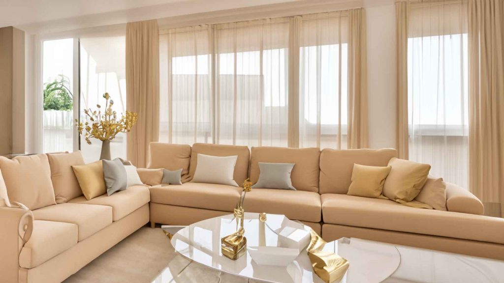 warna beige di ruang tamu berkelas