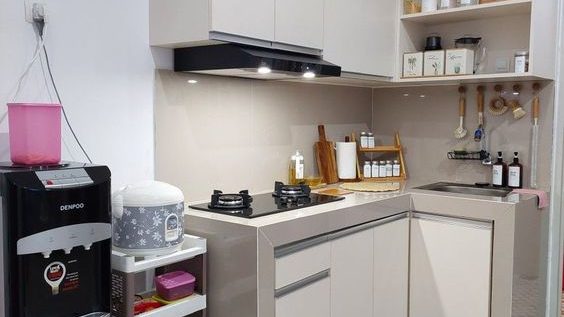 meja cor dapur bentuk L