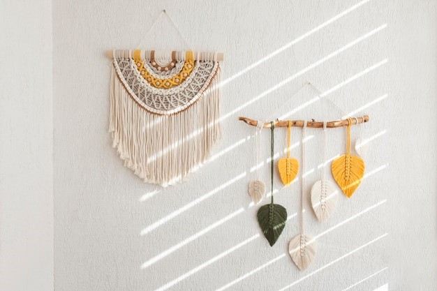 Contoh macrame wall hanging. 