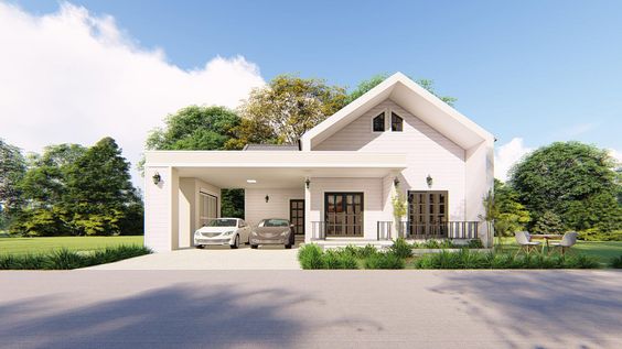 fasad rumah scandinavian 1 lantai