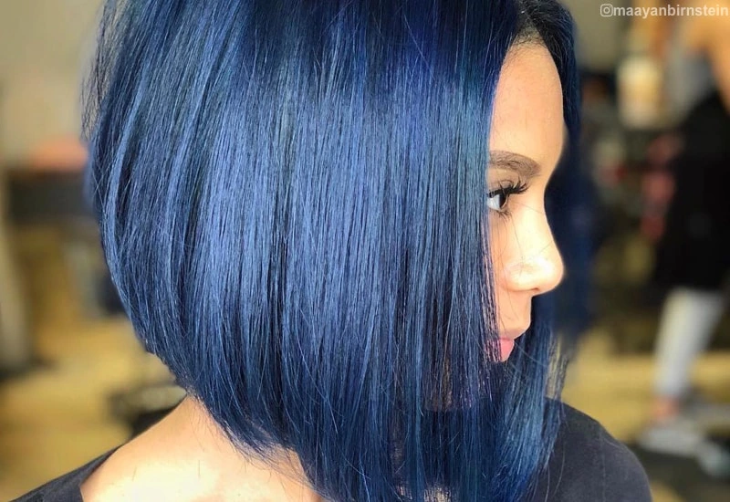 bluish black hair