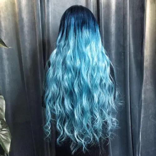 warna rambut blue black
