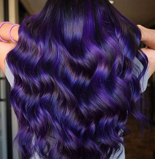 warna rambut blue Violet Black Hair