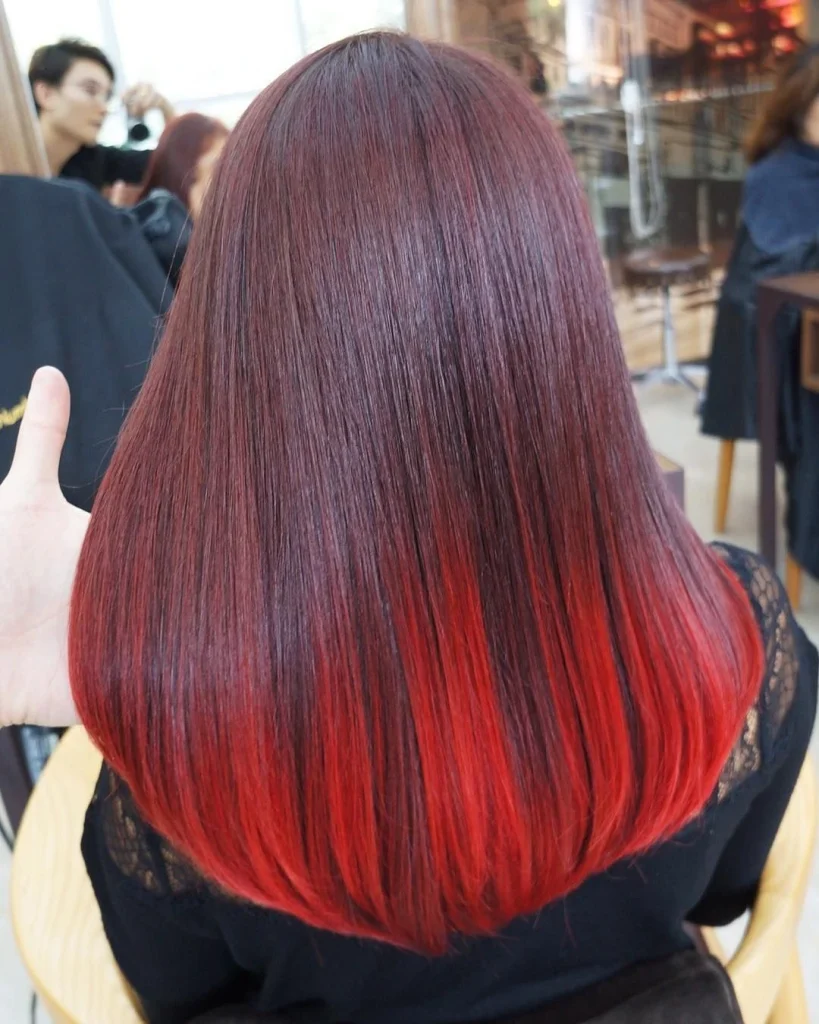 warna rambut merah maroon