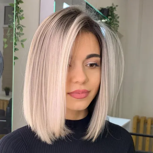 model rambut long bob lurus