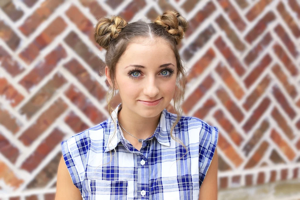 kepang rambut pendek twin braided bun