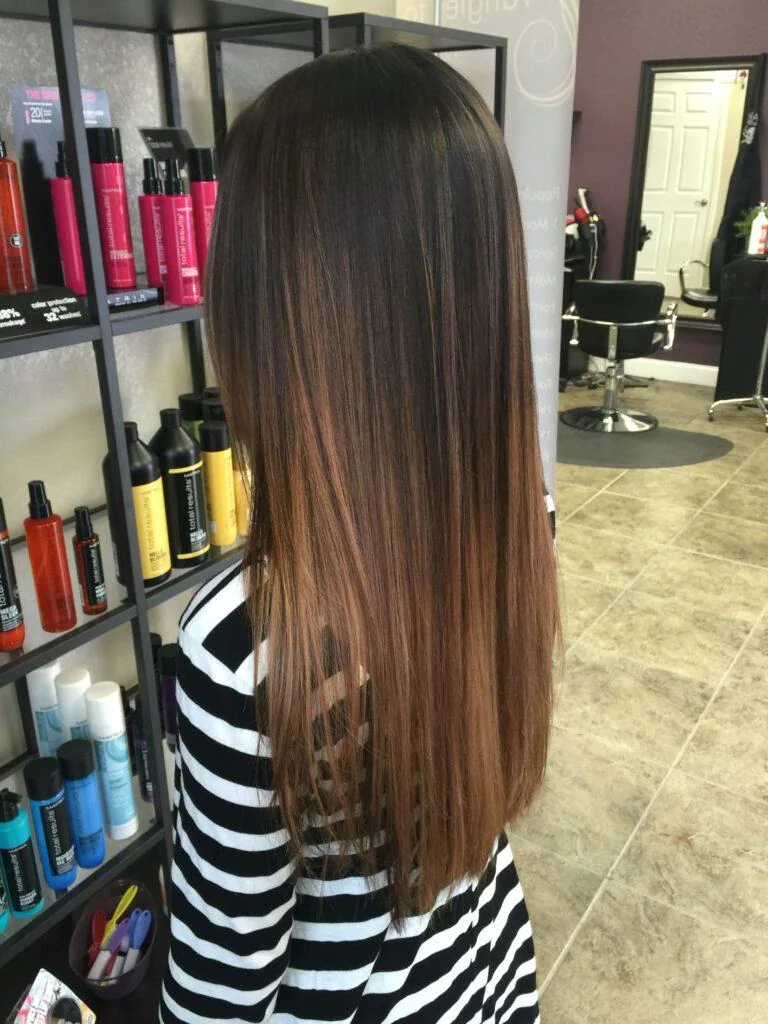 rambut ombre merah