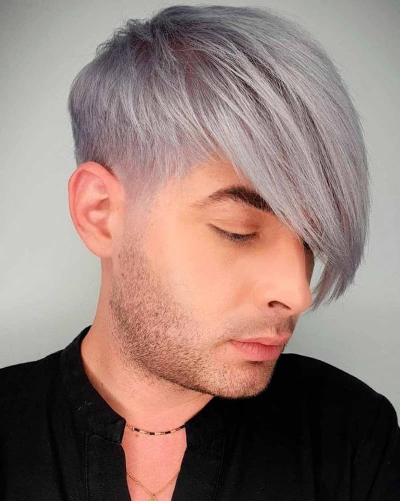 warna rambut abu abu pria keren