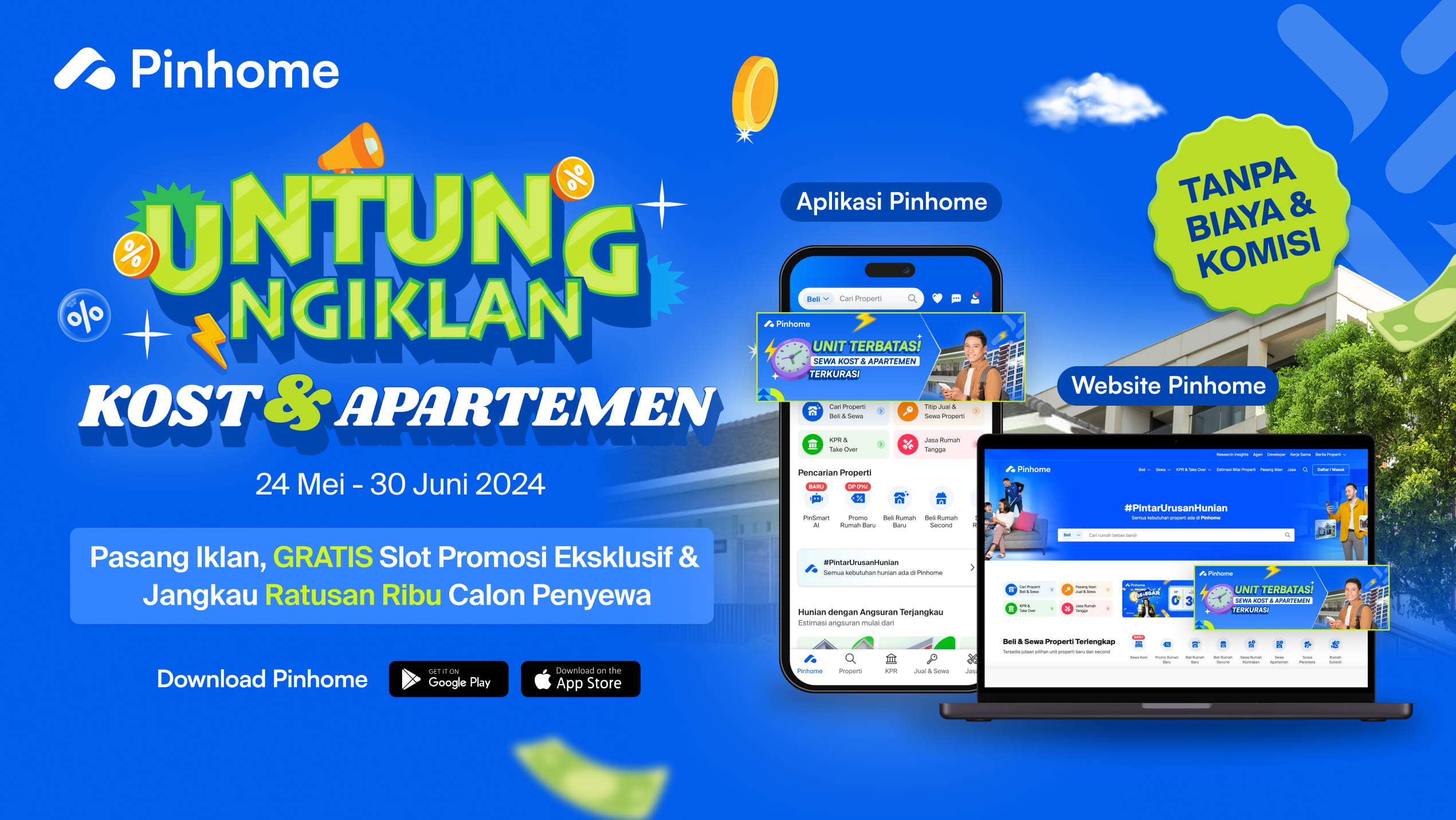 iklan kost gratis di Pinhome