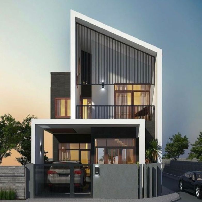 rumah tingkat separuh belakang memanjang