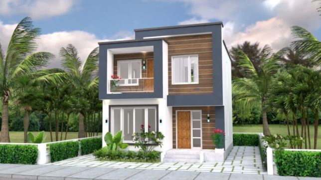 rumah tingkat separuh belakang minimalis