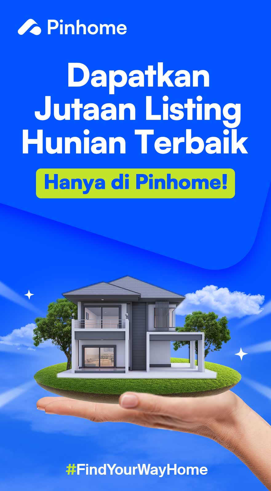Dapatkan jutaan listing hunian terbaik hanya di Pinhome