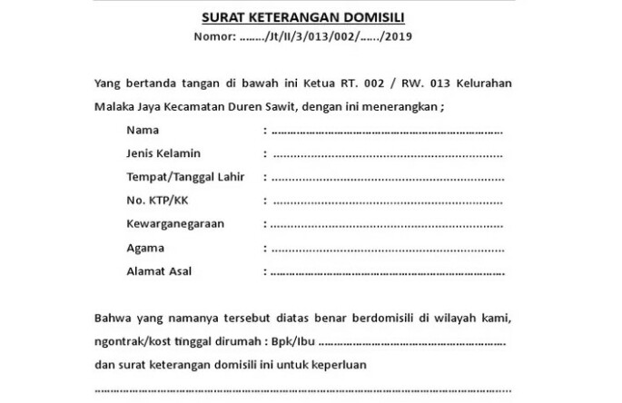 Surat Domisili