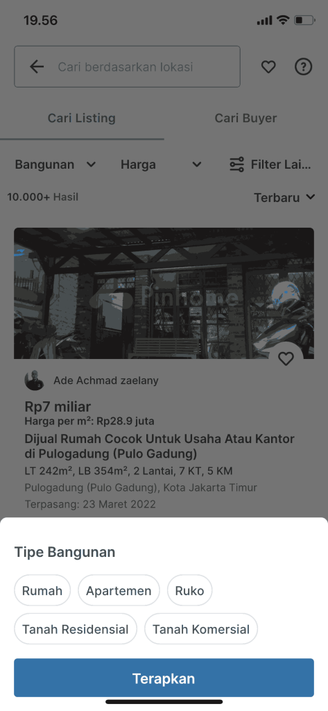 cara mencari listing properti