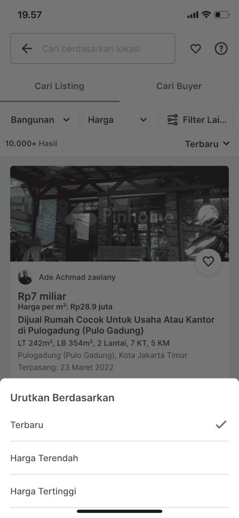 cara mencari listing properti