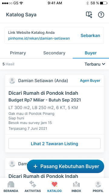 cara mencari listing properti